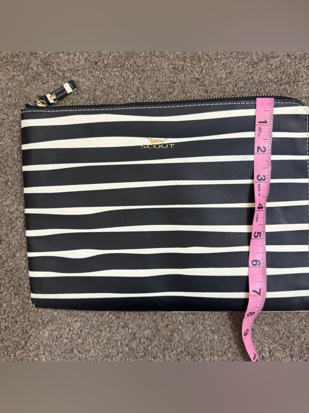 Scout black and White Striped Pouch by Scout
